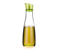 Avilia Bottiglia per Olio in Vetro Borosilicato per Cucina - Oliera con Beccuccio in Silicone Verde, Coperchio in Plastica, Ideale anche per Condimenti, Lavabile in Lavastoviglie, 500ml