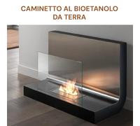 Avilia Caminetto al Bioetanolo da Terra Nero e Grigio in Acciaio Verniciato - Ideale per Qualsiasi Tipo di Arredamento Grazie al Design Moderno ed Elegante - Ecologico e Facile da Installare