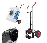 Avilia - Carrello con Ruote Portatutto in Acciaio da 200Kg per Trasporto Sicuro di Carichi Voluminosi, con Maniglie Antiscivolo, Ruote Pnaumatiche e Struttura Compatta Maneggevole (Nero)