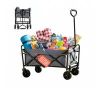 Avilia - Carrello con Ruote Portatutto Pieghevole 73x46,5x95 cm in Acciaio Antracite, Portata 80 kg, Richiudibile Salvaspazio per Spesa, Spiaggia, Campeggio e Giardino