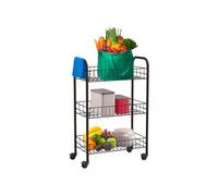 Avilia Carrello da Cucina Nero con Ruote - Salvaspazio Multifunzione per Utensili e Forniture - Design Elegante e Robusto - Ideale per Cucina, Bagno e Ufficio - Facile Montaggio