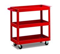 Avilia Carrello Porta Attrezzi | Carrello Portautensili | Carrello a Rotelle | Carrello da Officina | Carrello in Metallo | Carrello da Officina in Metallo con 3 Piani 70x35x73cm, Rosso