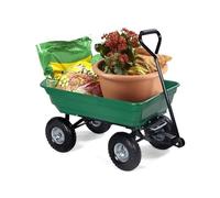 Avilia Carriola da Giardino Versatile 75lt con Vasca Ribaltabile e Ruote Pneumatiche - Soluzione Ottimale per Trasporto Legna, Piante e Materiali di Giardinaggio in ABS Verde