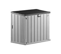 Avilia Cassa Multiuso da Esterno a 2 Ante - Baule Portaoggetti e Attrezzi Effetto Legno, Resistente alle Intemperie, 842L, 74.5x129.5x111cm, in Poliuretano, Antracite