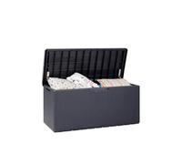 Avilia Cassapanca Effetto Rattan Portaoggetti da Esterno - Baule con Ruote per Attrezzi, in Plastica Riciclata, Resistente alle Intemperie, 420L, 120x56x63cm, Antracite