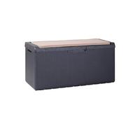 Avilia Cassapanca Portaoggetti con Seduta e Cuscino Sfoderabile da Esterno - Baule con Ruote, Resistente alle Intemperie, in Polipropilene, 340L, 123x54x59cm, Antracite