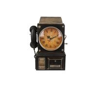 Avilia Cassetta Portachiavi a Forma di Telefono Retrò e Orologio - Portachiavi Appendibile con Design Orologio Retrò, in Metallo, 26x35cm, Marrone