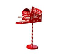 Avilia - Cassetta Postale Americana Natalizia con Piantana Decorativa per Decorazioni Natalizie, Apertura Frontale, Vano Lettere per Messaggi e Dolcetti, Design Iconico Bianco Rosso