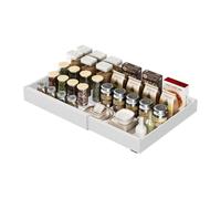 Avilia - Cassetto Universale Estraibile e Espandibile in Acciaio con Binario - Organizer per Mobili, Cucine e Dispense - Montaggio Adesivo - Ripiano Salvaspazio (Bianco, 30-50x43,5x7 cm)