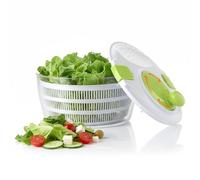 Avilia - Centrifuga Insalata con Manovella e Ciotola Trasparente da 4 Litri - Scola Verdure Manuale con Cestello Removibile, Sistema di Asciugatura Rapido e Coperchio con Chiusura di Sicurezza