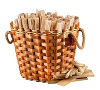 Avilia Cesta Portalegna Ovale in Rattan con Fodera e Manici Interni, 50x42x40cm - Elegante Soluzione per Camino Interno