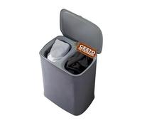 Avilia - Cesto Portabiancheria 90L con Coperchio, 2 Scomparti Removibili e Sacche con Manici, Separa Chiari e Scuri, Organizer Bucato Bagno Lavanderia Camera