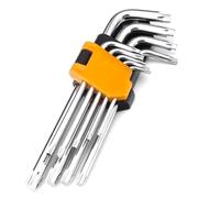 Avilia Chiavi Torx Prolungate con Custodia - Set da 9 Brugole con Misure 1.5-10mm, a Braccio Lungo, in Acciaio al Cromo Vanadio, con Lato Corto Forato