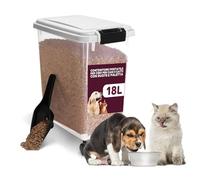 Avilia Contenitore Crocchette Cane e Gatto 18L circa 7-8kg - Porta Cibo Secco Ermetico con Ruote Rimovibili - Secchio Salvaspazio Anti-Umidità e Anti-Odore - Include Paletta Dosatrice - Trasparente