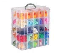 Avilia - Contenitore Trasparente a 5 Livelli con 50 Scomparti Estraibili per Organizer Armadio, Ideale per Minuteria e Porta Trucchi, Facile da Impilare e Usare Singolarmente