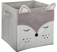 Avilia Contenitore Velluto Grigio a Forma di Volpe - Organizza con Stile - Soluzione Pratica e Chic - Contenitore Pieghevole - 29x29 cm, Grigio