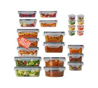 Avilia - Contenitori Ermetici per Alimenti Multimisura Set 24 Pezzi per Frigo e Dispensa, in Plastica PP con Etichette e Penna, Impilabili Salvaspazio per Meal Prep e Conservazione Fresca
