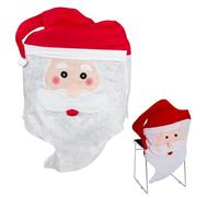 Avilia Coprisedia Natalizio a Forma di Babbo Natale Rosso 44x74cm - Ideale per Decorare la tua Sala da Pranzo o Cucina - Tessuto Morbido e Confortevole, Facile da Installare e da Pulire