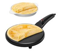 Avilia Padella Elettrica per Crepes - Crepiera Elettrica Antiaderente con Manico 20cm, Pratica e Veloce per Crepes Perfette, 700W