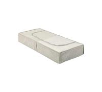 Avilia Custodia Sottoletto con Finestra - Contenitore per Lenzuola e Biancheria in Polipropilene, 105x15x45cm, Tortora