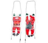 Avilia Decorazione Natalizia Babbo Natale Rosso su Scala Luminosa a LED 38x140cm - Ideale per Addobbare sia Esterni che Interni e Come Idea Regalo - Realizzato in Plastica Robusta e Durevole nel Tempo