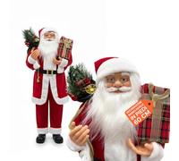 Avilia - Decorazioni Natalizie Babbo Natale in Piedi 60/110/120 cm con Abito Rosso Tradizionale e Dettagli Realistici, Pronto all’Uso per Addobbare Casa e Creare Magia Festiva (60 cm)