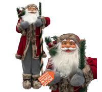 Avilia - Decorazioni Natalizie Babbo Natale in Piedi 60/110/120 cm con Abito Rosso Tradizionale e Dettagli Realistici, Pronto all’Uso per Addobbare Casa e Creare Magia Festiva (120 cm)