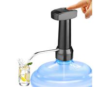 Avilia Dispenser Acqua Elettrica Ricaricabile WP-099 Nero - Pompa Senza Fili - Sicura per Bambini - Compatibile con Bottiglie da 3 a 19L -Tubo in Acciaio Inox e Silicone - Ideale per Casa e Uffuci