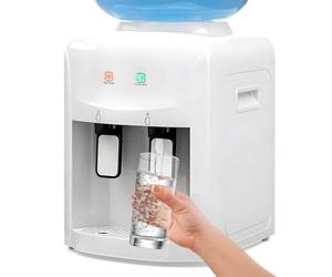 Avilia Distributore d'Acqua Elettrico - Erogatore Acqua a 2 Temperature con Riscaldamento 500W e Raffreddamento 70W - Serbatoio in Acciaio Inox, 29x38x28cm - Compatibile con Boccioni 3-5 Litri