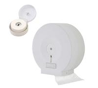 Avilia Distributore Rotolo Carta Igienica, Chiuso, con Finestra Trasparente, per Bagni Pubblici, Uffici, Ristoranti, Compatto e Installazione Facile, in Plastica Bianca, 12.5x27.5x27cm