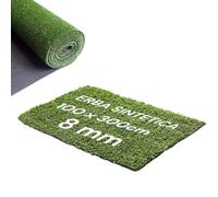 Avilia - Erba Sintetica per Esterno H100xL300 cm in Polipropilene Anti-UV, Prato Sintetico Drenante con Altezza 8 mm, Facile da Tagliare e Posare, Ideale per Terrazzi, Piscine e Aree Relax