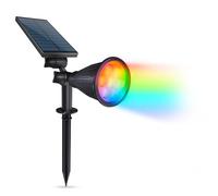 Avilia Faretto LED Solare RGB da Esterno con Picchetto - 2 Modalità, Pannello Solare 2W, Batteria 2000mAh, IP44