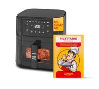 Avilia Friggitrice ad Aria Digitale 7,5L, 1600W, Pannello di Controllo Digitale, Timer e Temperatura Regolabili, Cestello e Griglia Antiaderenti Lavabili in Lavastoviglie