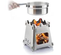 Avilia Fornello da Campeggio Pieghevole - Cucina da Viaggio in Acciaio con Borsa per Trasporto, Portatile Ideale per Picnic ed Escursioni, in Acciaio Inox, Ø15.5x18cm