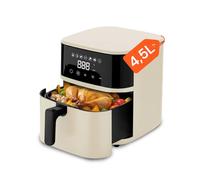 Avilia - Friggitrice ad Aria Digitale Frya 4,5 L - Potenza 1200W, Timer 60 Minuti, Temperatura Regolabile 80-200°C, 7 Programmi di Cottura, Senza Olio (Beige)