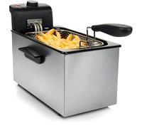 Avilia Friggitrice in Acciaio Inox 3L 2000W Argento - Riscaldamento Rapido e Zona di Raffreddamento - Termostato Regolabile Fino a 190°C - Frittura più Sana, Croccante e Poco Unta