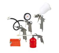 Avilia Kit di pistole e aerografi per aria compressa - Set con 3 Pistole per Lavaggio, Gonfiaggio Pneumatici ed Aria Compressa, 1 Aerografo, 1 Flessibile