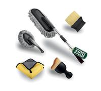 Avilia - Kit Pulizia Auto Professionale 5 Pezzi in Microfibra per Casa e Auto, con Spazzola Telescopica, Pennelli e Panni Morbidi per Pulizia Profonda e Asciugatura Senza Graffi
