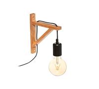 Avilia Lampada a Muro Rustica - Lampada da Parete per Cucina, Salotto e Bar, in Legno, Marrone e Nero