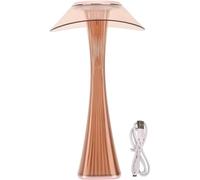 Avilia Lampada da Tavolo Ricaricabile in ABS Trasparente | Lampada da ufficio | Lampada da camera | Lampada Studio | Luminosità 400LM | Potenza 3,5W | Dimmer 80% | Autonomia 13 Ore (Marrone)