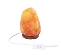 Avilia - Lampada di Sale Rosa Himalayano da Tavolo 100% Naturale con Base in Legno - Purificatore Aria, Favorisce Concentrazione, Ideale Camera da Letto e Studio, 1.5-2Kg, 15W