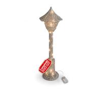 Avilia Lampione Decorativo Natalizio 90 cm Vimini Glitterato Oro | Luci LED, Lanterna Natale da Interno ed Esterno, Vetrine, Feste, Eventi, Rosso, Argento