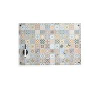 Avilia Lavagnetta Memo Effetto Muro - Planner Magnetico da Parete con Pennarello | Vetro di Sicurezza, 60x40 cm, Mosaico, Include 3 Calamite Decorative