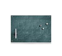 Avilia Lavagnetta Memo Effetto Muro - Planner Magnetico da Parete con Pennarello | Vetro di Sicurezza, 60x40 cm, Antracite, Include 3 Calamite Decorative