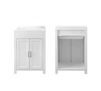 Avilia Lavatoio a Doppia Anta - Lavandino per Lavaggio Capi a Mano, con Kit Sifoni, per Uso Interno ed Esterno, in Resina, 60x50 cm, Bianco