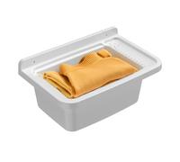 Avilia Lavatoio da Esterno - Lavabo da Parete per Lavaggio Vestiti a Mano, Ideale per Giardini, Terrazze, Campeggio, con Piano Antiscivolo, in Resina, 50x35x24cm, Bianco