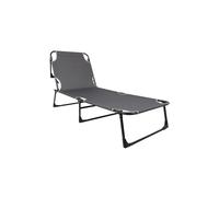 Avilia Lettino Prendisole con schienale e cuscino da Giardino - Sedia Prendisole ergonomica - 173 x 56 cm -Grigio