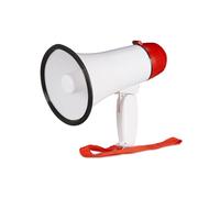Avilia Megafono per Tifosi con 2 Funzioni - Megafono per Tifo e Manifestazioni con modalità Voce e Canzone, 23x14.6x14.2cm, 5W, Bianco e Rosso