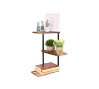 Avilia - Mensola da Parete Angolare in Legno Antico con Staffe in Metallo per Arredo Vintage, Ideale per Piccoli Oggetti, Facile da Montare, Stabile e Versatile per Ogni Angolo