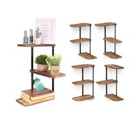 Avilia - Mensola da Parete Angolare in Legno Antico con Staffe in Metallo per Arredo Vintage, Ideale per Piccoli Oggetti, Facile da Montare, Stabile e Versatile per Ogni Angolo